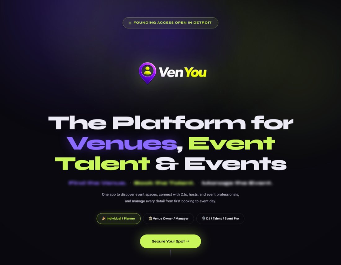 VenYou — event booking platform